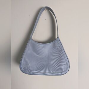 Vintage Gap Nylon shoulder bag powder blue grey small handbag structure 90sL